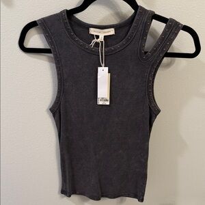 Gilded Intent Charcoal Asymmetrical Stud Tank